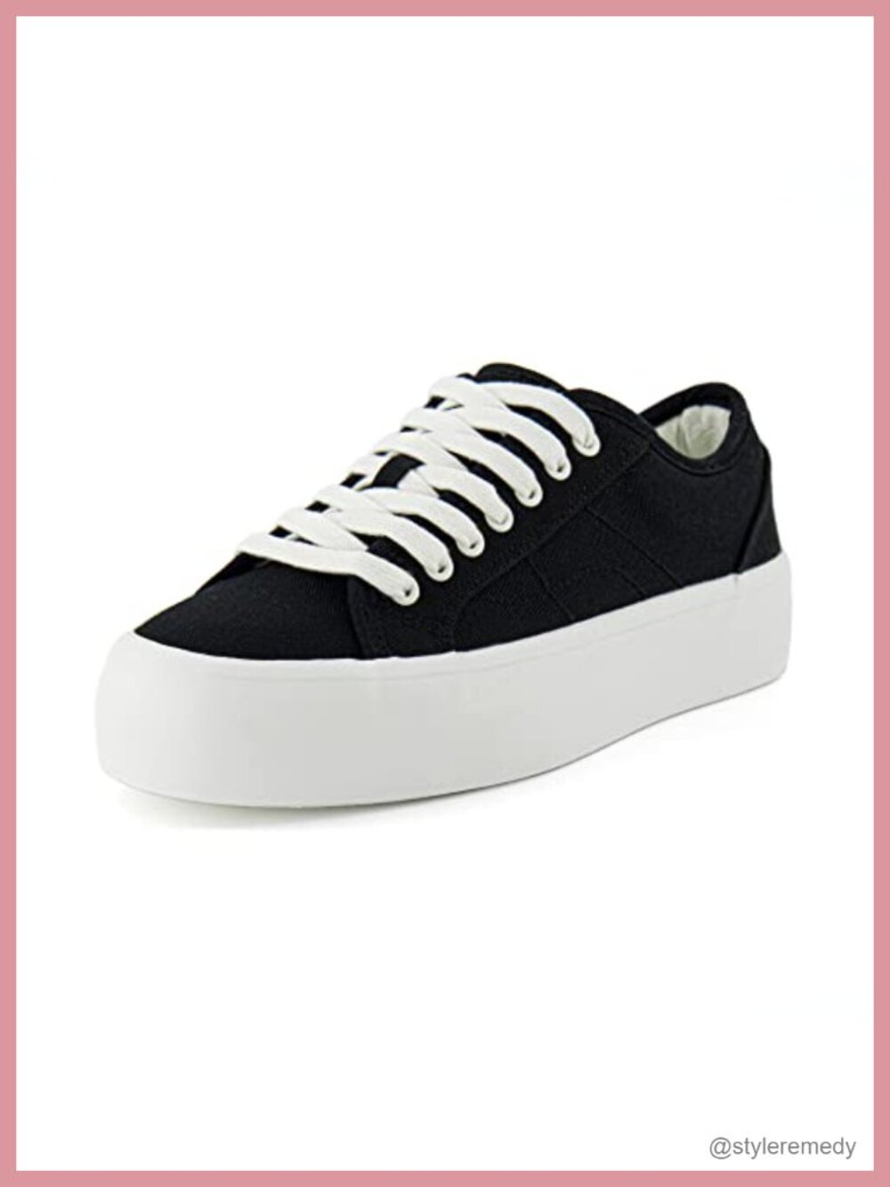 Platform Canvas Sneakers Memory Foam Insole Lace-Up Casual